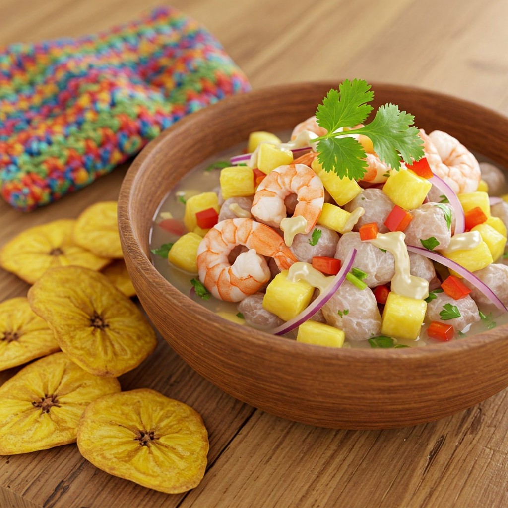Ceviche de pescado y camarón | Granjas Orzo