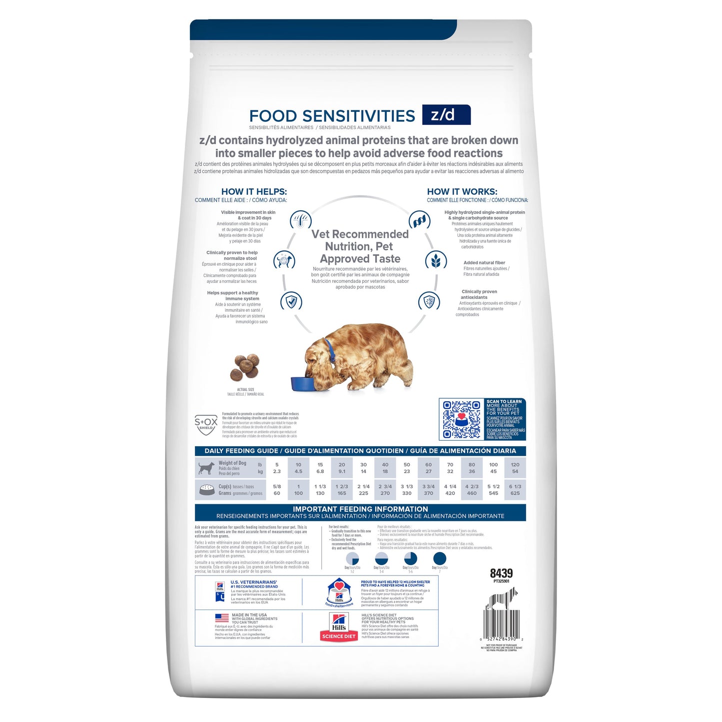 Hill's Prescription Diet Skin/Food Sensitivities Z/D  Presentación: 3.63 Kg