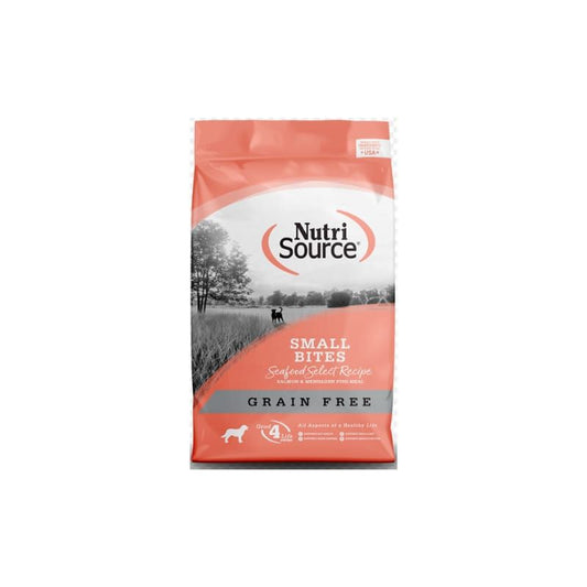 Nutrisource Small Bites Seafood Grain Free.  Presentación: 6.80 Kg